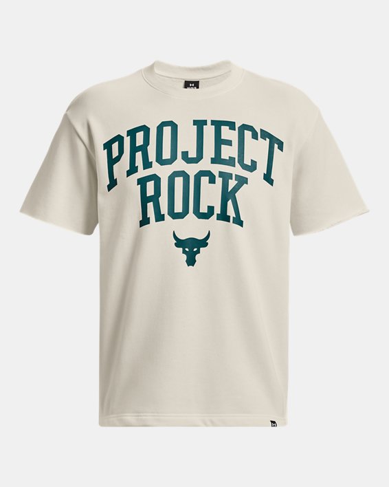 Men's Project Rock Heavyweight Terry T-Shirt, White, pdpMainDesktop image number 5